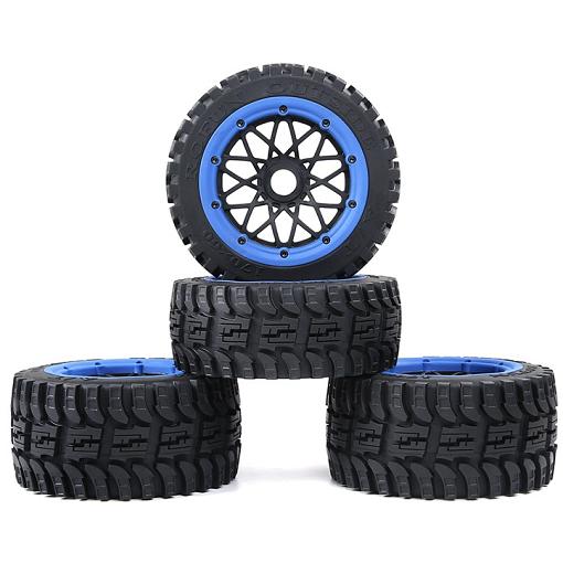 NEW 5B AT All Terrain Wheels & Tyres Front & Rear Mesh Wheel Blu